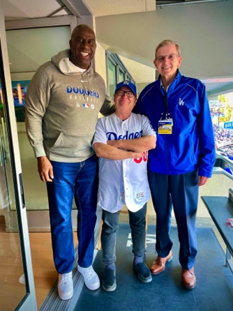 With Dodger Owners....
MAGIC JOHNSON and Little League teammate BOB PLUMMER With Dodger Owners....
MAGIC JOHNSON and Little League teammate BOB PLUMMER